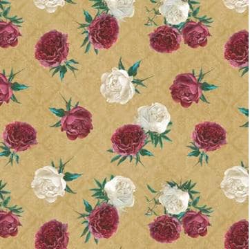 Floral Fabric Squares, Crimson Blooms, Wilmington Prints, 5 inches, 42 squares