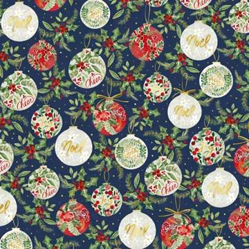 Christmas Floral Fabric Squares, Charm Pack, Joyful, Green, Red, P & B Textiles, 5 inch squares