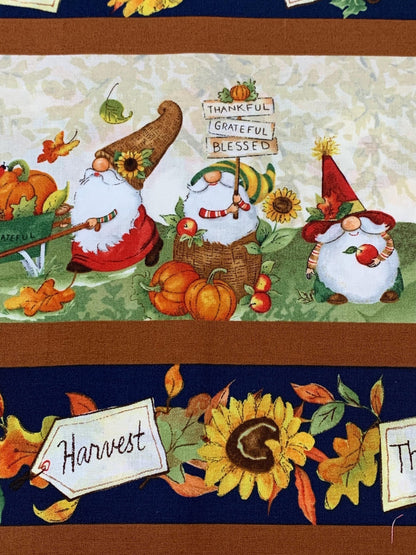 Gnome Repeating Stripe, Gnome-Kin Patch, Fall yardage, Susan Winget, Wilmington Prints