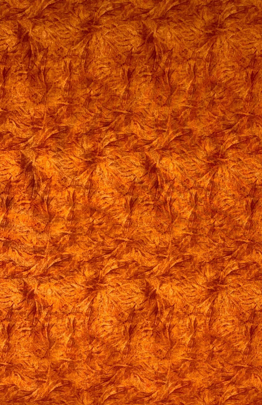 Orange Yardage, Garden Gate Roosters, Feather Texture-look, Wilmington Prints