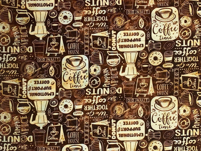 Coffee Fabric Yardage: Latte Art by 3 Wishes