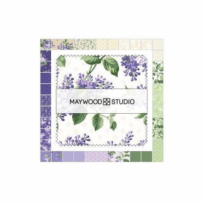 Floral Charm Pack, Lilac Lane, Purple, Green, Lavender, Maywood Studio, Charm Pack