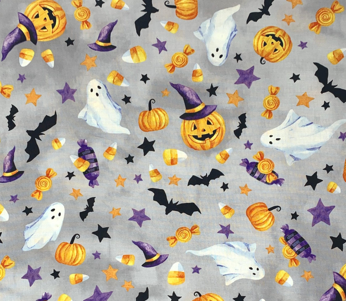 Halloween Fabric Yardage: Boo!, Pumpkins, Ghosts, Bats - Hoffman Fabric