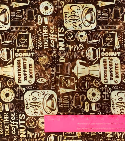 Coffee Fabric Yardage: Latte Art by 3 Wishes