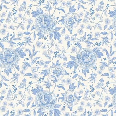 Blue Floral Fabric Squares: Penelope Collection for Riley Blake