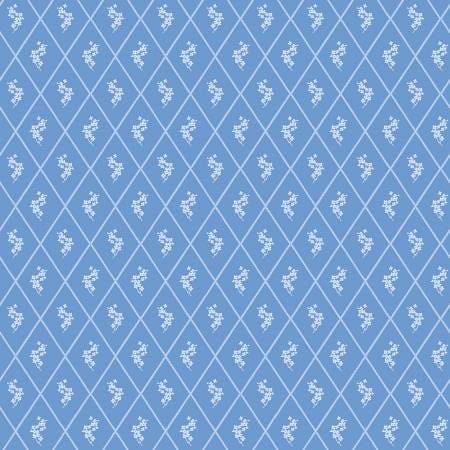 Blue Floral Fabric Squares: Penelope Collection for Riley Blake