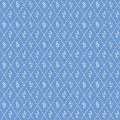 Blue Floral Fabric Squares: Penelope Collection for Riley Blake