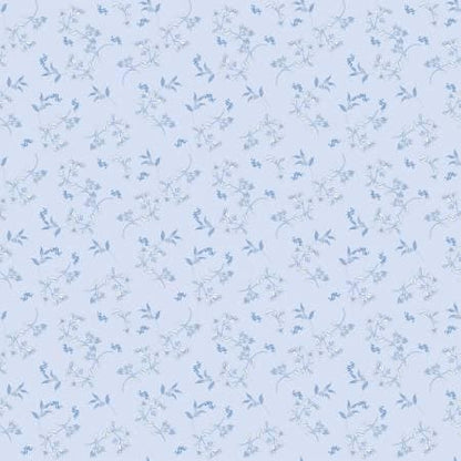 Blue Floral Fabric Squares: Penelope Collection for Riley Blake