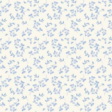 Blue Floral Fabric Squares: Penelope Collection for Riley Blake