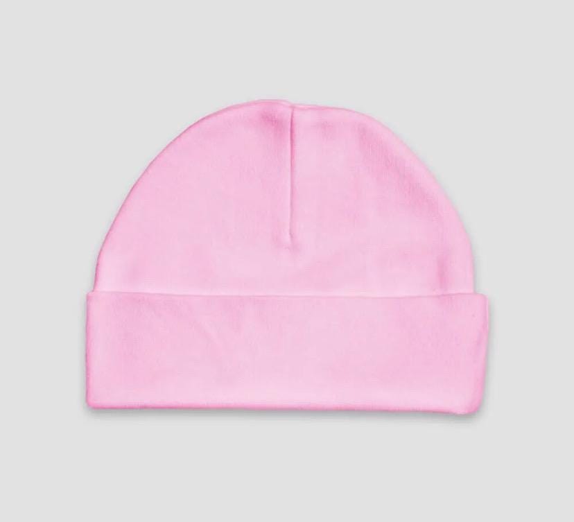 Baby Infant Gown and Cap Set, Pink or White, Embroidered name personalized