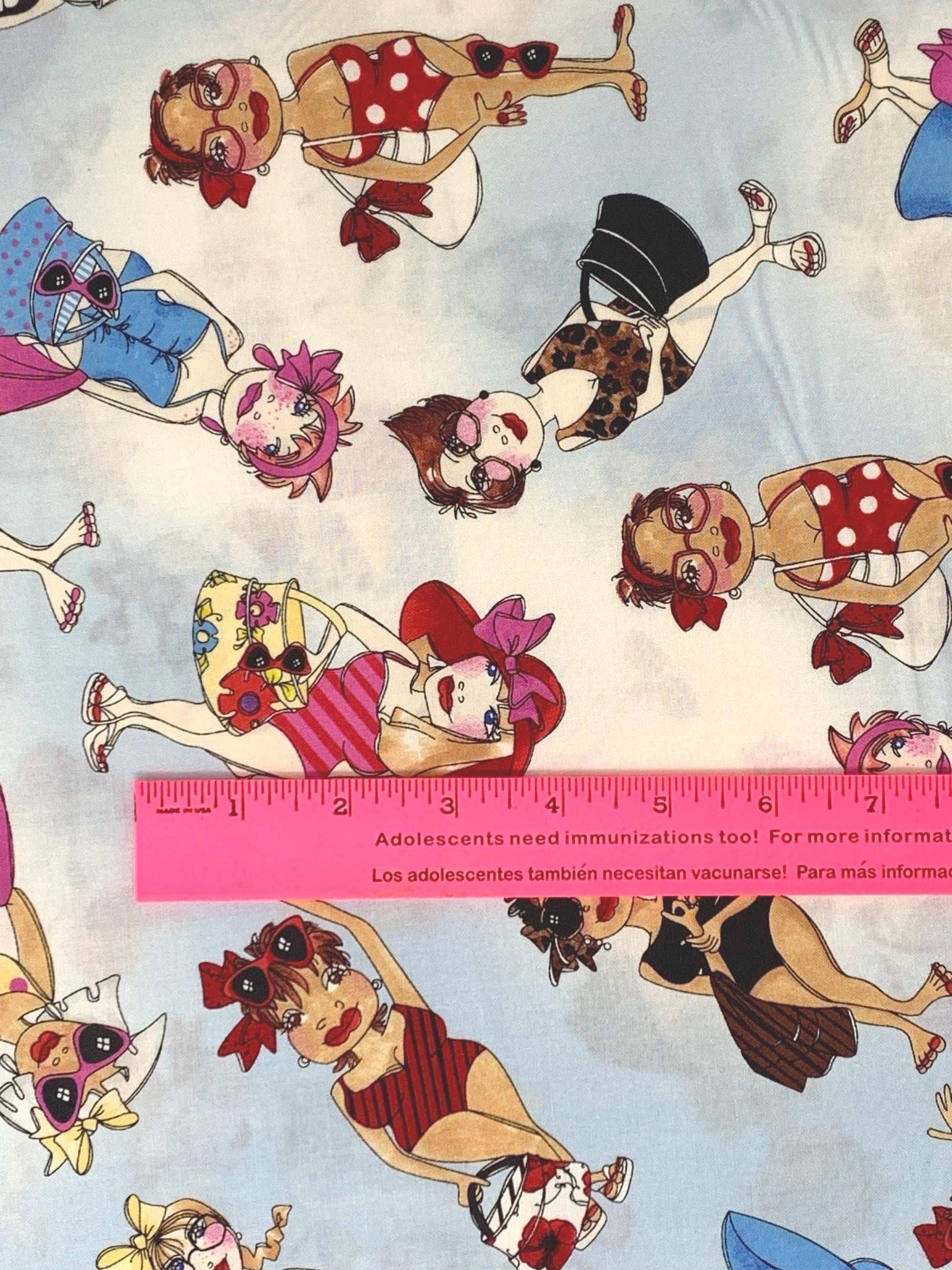 Tossed Beauties Yardage, Blue Sky, Loralie Designs, Bathing Suits, Beach, Yardage, 692440