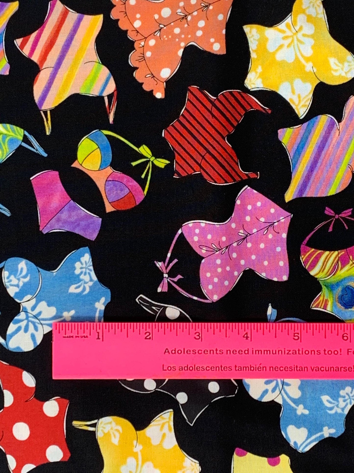 Bathing Suit Yardage, Assorted Suits on Black, Loralie Designs, Yardage, 692441