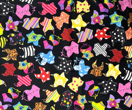 Bathing Suit Yardage, Assorted Suits on Black, Loralie Designs, Yardage, 692441