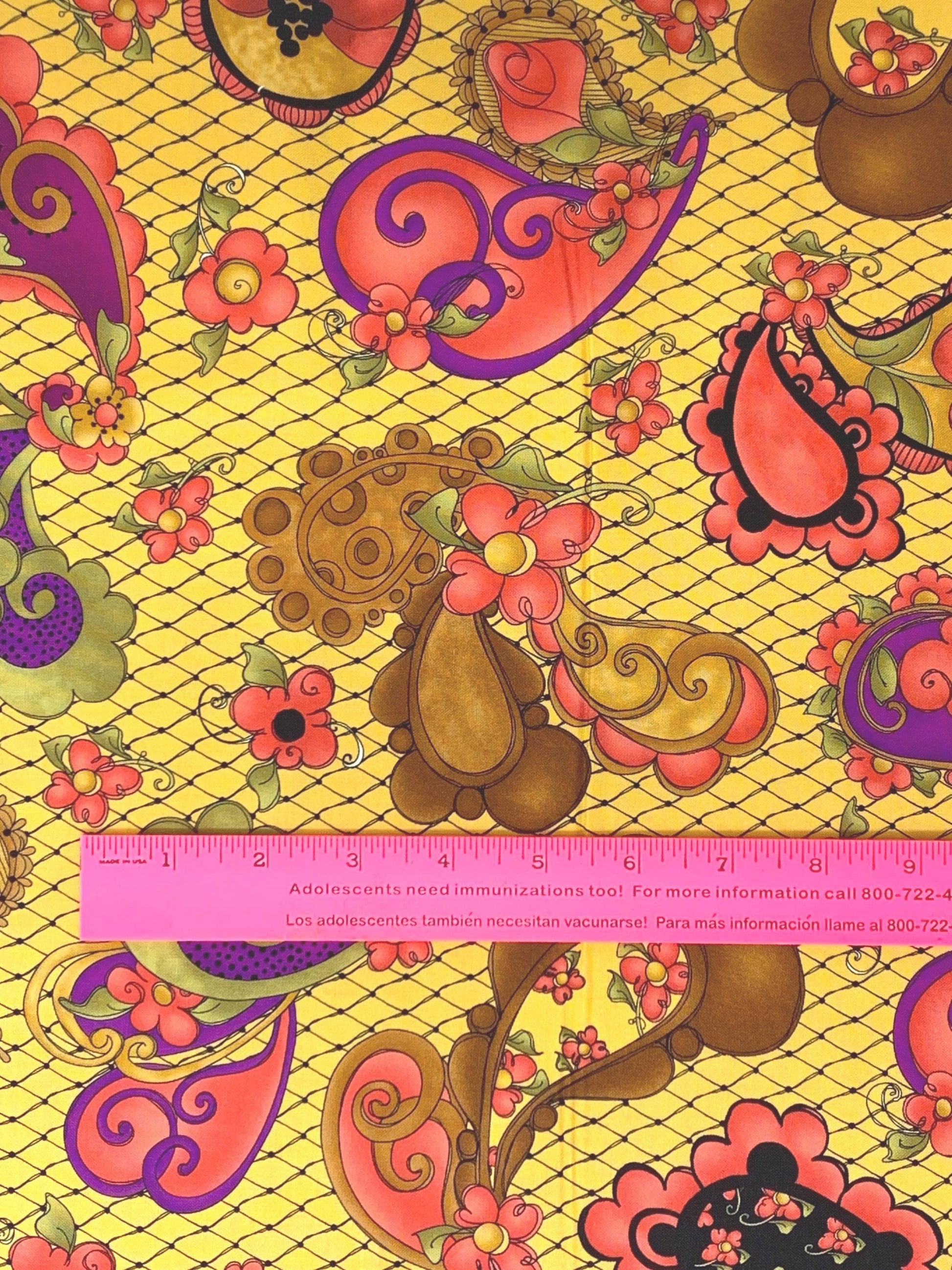 Posie Paisley Yardage, Gold, Loralie Designs, Yardage, 692490