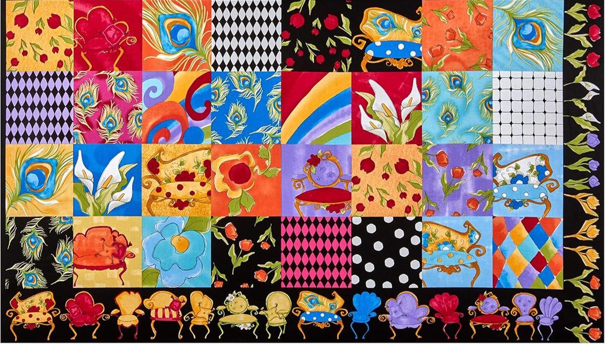 Sitting Pretty Medley Faric Panel, Loralie Designs, 692353B