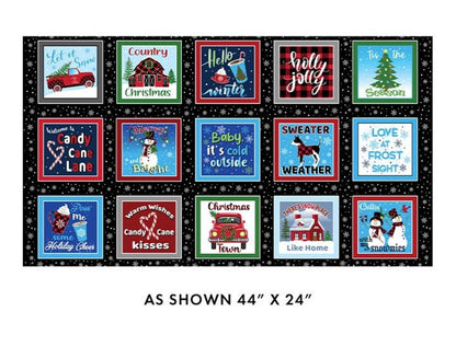 Christmas Fabric Panel: Multi-Country Christmas Boxes - Benartex