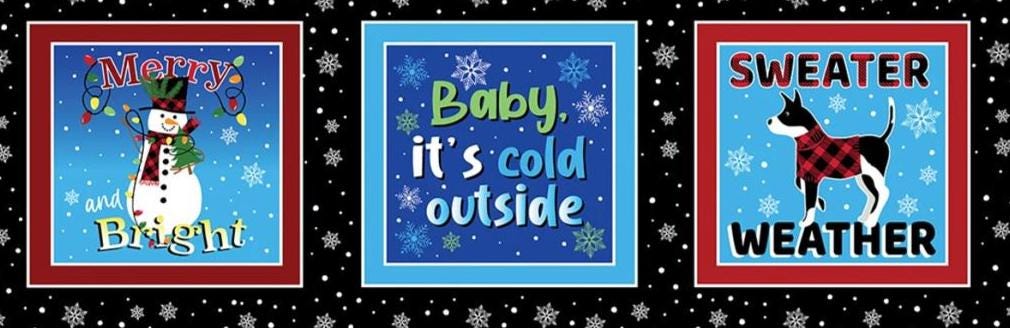 Christmas Fabric Panel: Multi-Country Christmas Boxes - Benartex