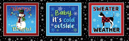 Christmas Fabric Panel: Multi-Country Christmas Boxes - Benartex