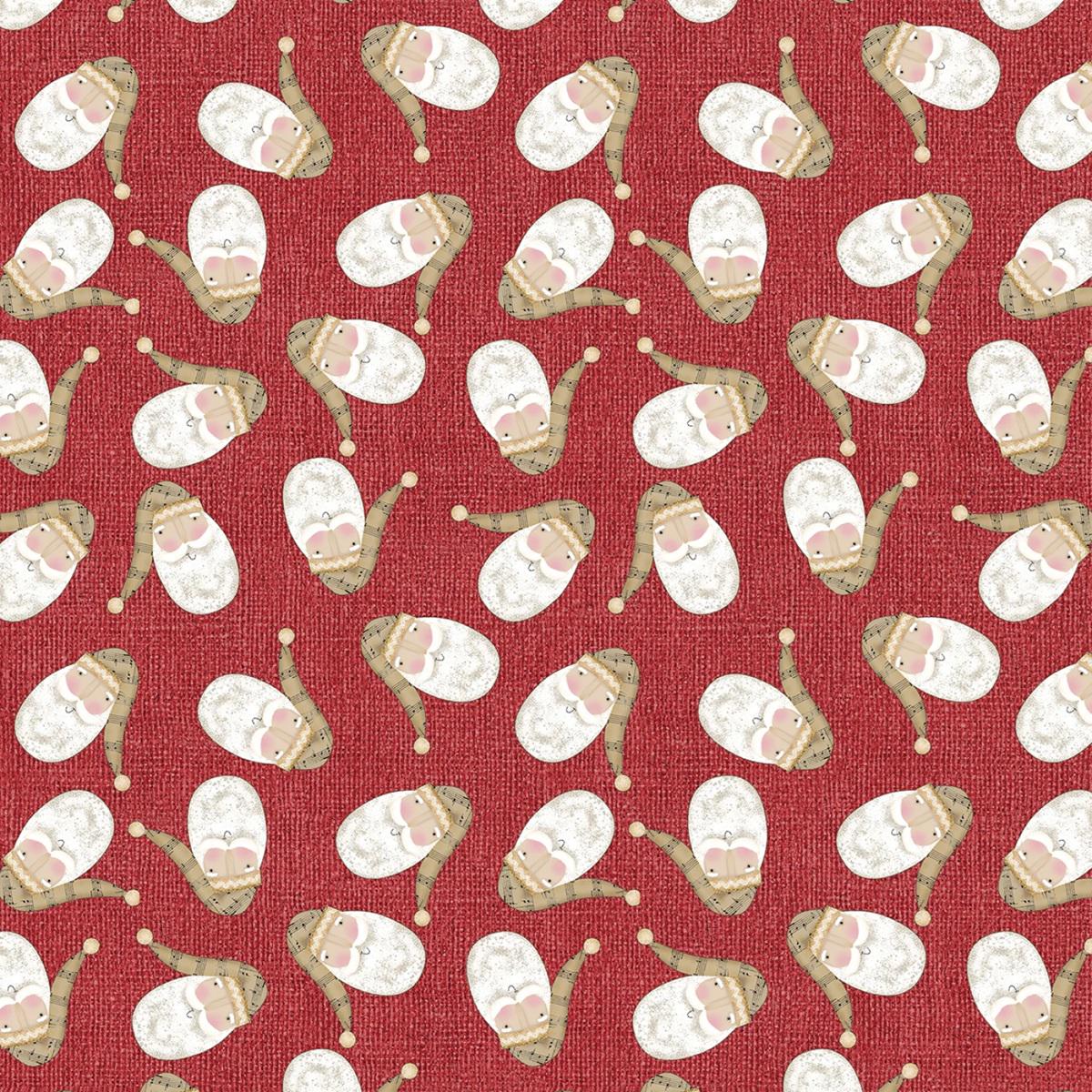 Santa Claus Christmas Fabric Yardage: Red Tossed Santa - Benartex