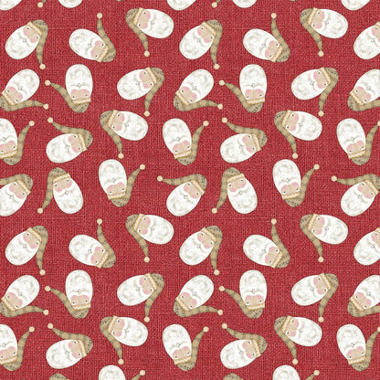Santa Claus Christmas Fabric Yardage: Red Tossed Santa - Benartex