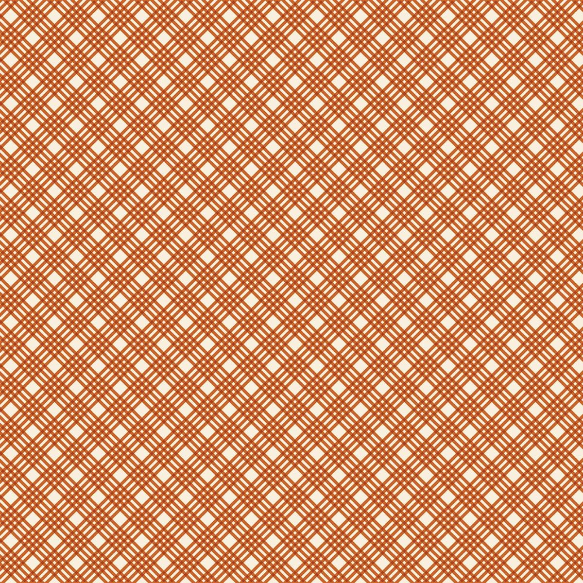 Plaid Fall Yardage: Orange Crisp Plaid Harvest, Benartex