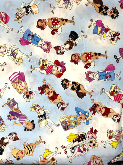 Tossed Beauties Yardage, Blue Sky, Loralie Designs, Bathing Suits, Beach, Yardage, 692440