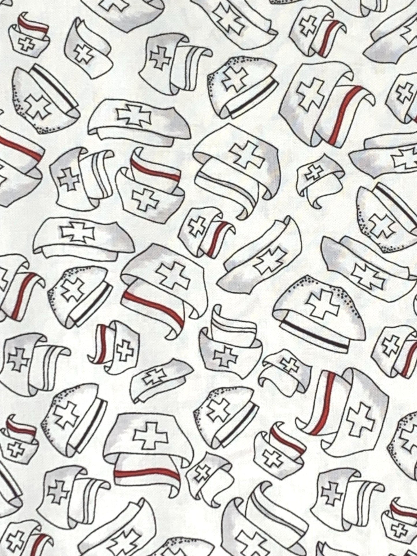 Nurse Caps, Tossed Caps, Happy Hats, White Background, Loralie Designs, Yardage, 691800B