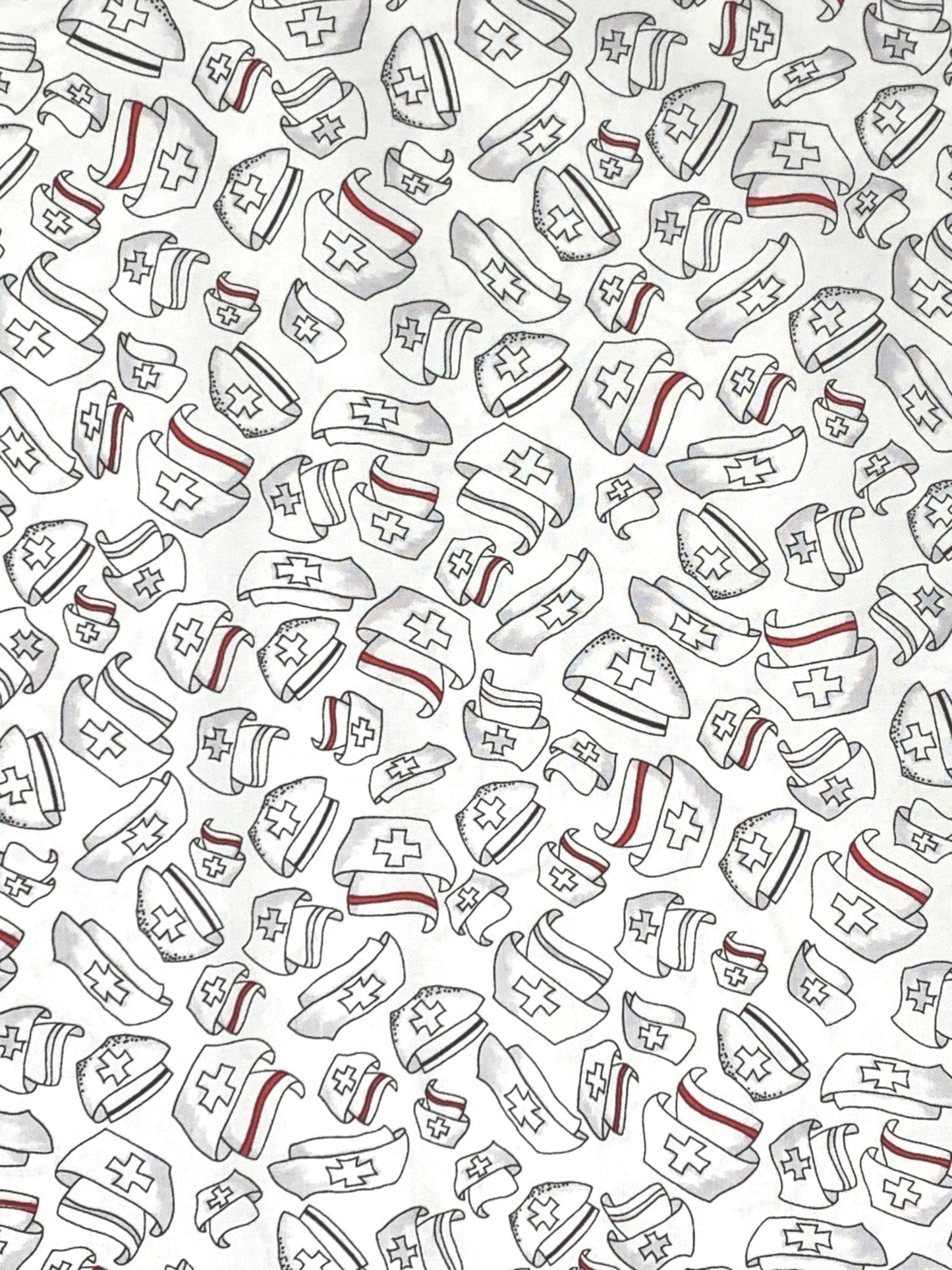 Nurse Caps, Tossed Caps, Happy Hats, White Background, Loralie Designs, Yardage, 691800B