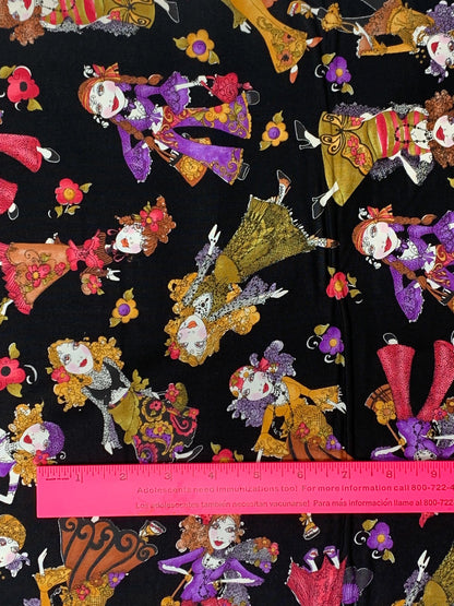 Gypsy Yardage, Tossed Gypsies on Black, Loralie Designs, Yardage, 692488