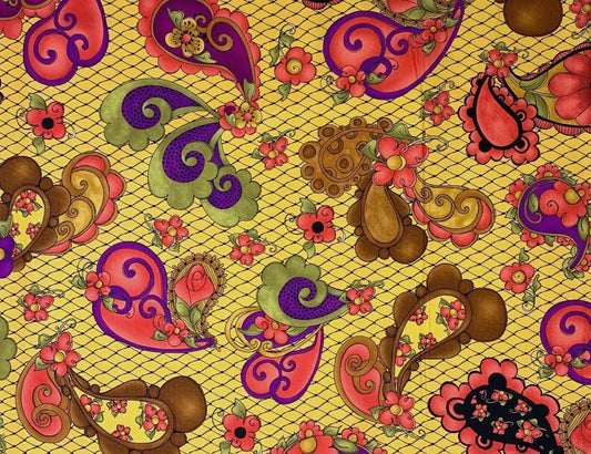 Posie Paisley Yardage, Gold, Loralie Designs, Yardage, 692490