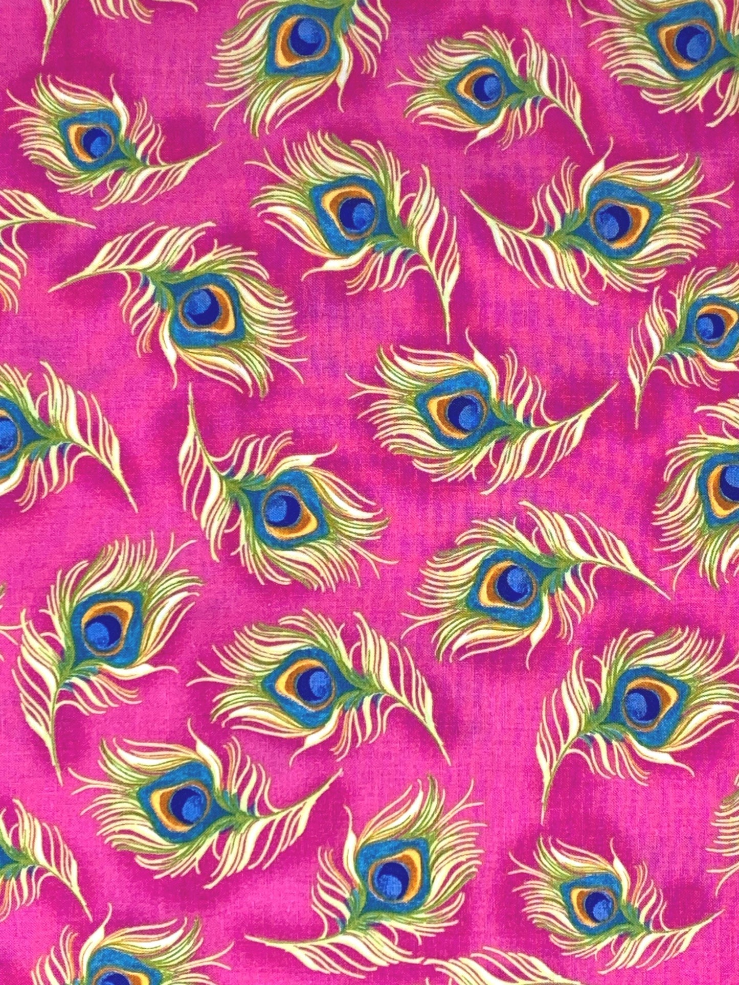 Peacock Yardage, Pretty Peacock on Cerise, Loralie Designs, Yardage, 692360B
