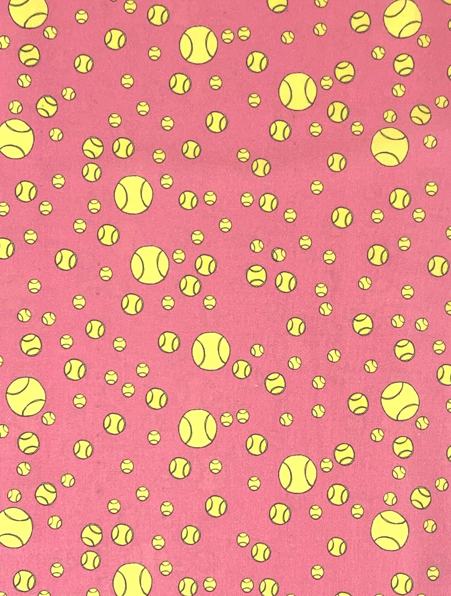Tennis Ball Yardage, Tennis Worlds, pink, yellow, Loralie Designs, Yardage, 692512