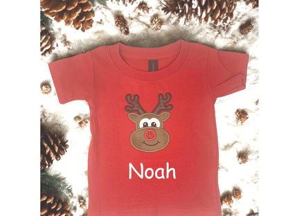 Rudolph Christmas Boys Tee Shirt, Toddler Boys, Personalized