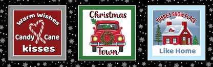 Christmas Fabric Panel: Multi-Country Christmas Boxes - Benartex