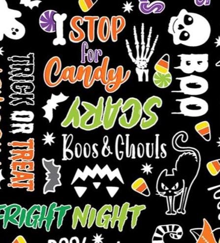 Halloween Fabric Yardage: Monster Mash, Glow in the Dark - Benartex