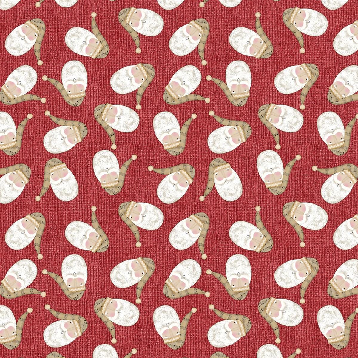 Santa Claus Christmas Fabric Yardage: Red Tossed Santa - Benartex