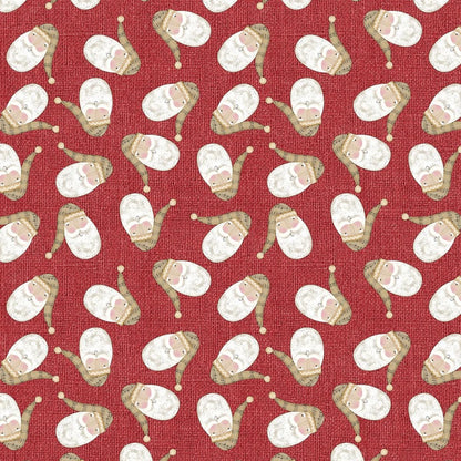 Santa Claus Christmas Fabric Yardage: Red Tossed Santa - Benartex