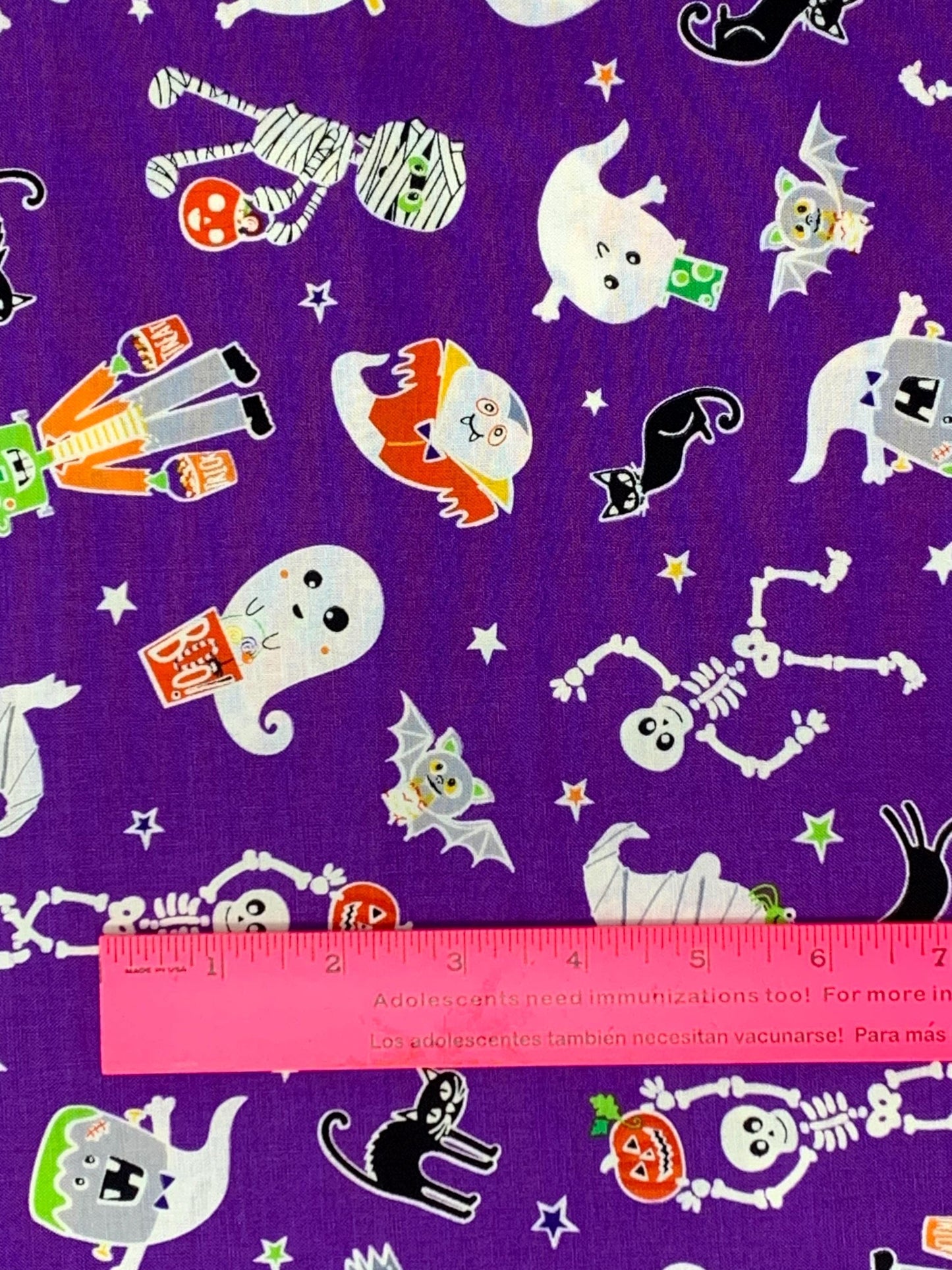 Halloween Fabric Yardage: Monster Mash, Glow in the Dark - Benartex