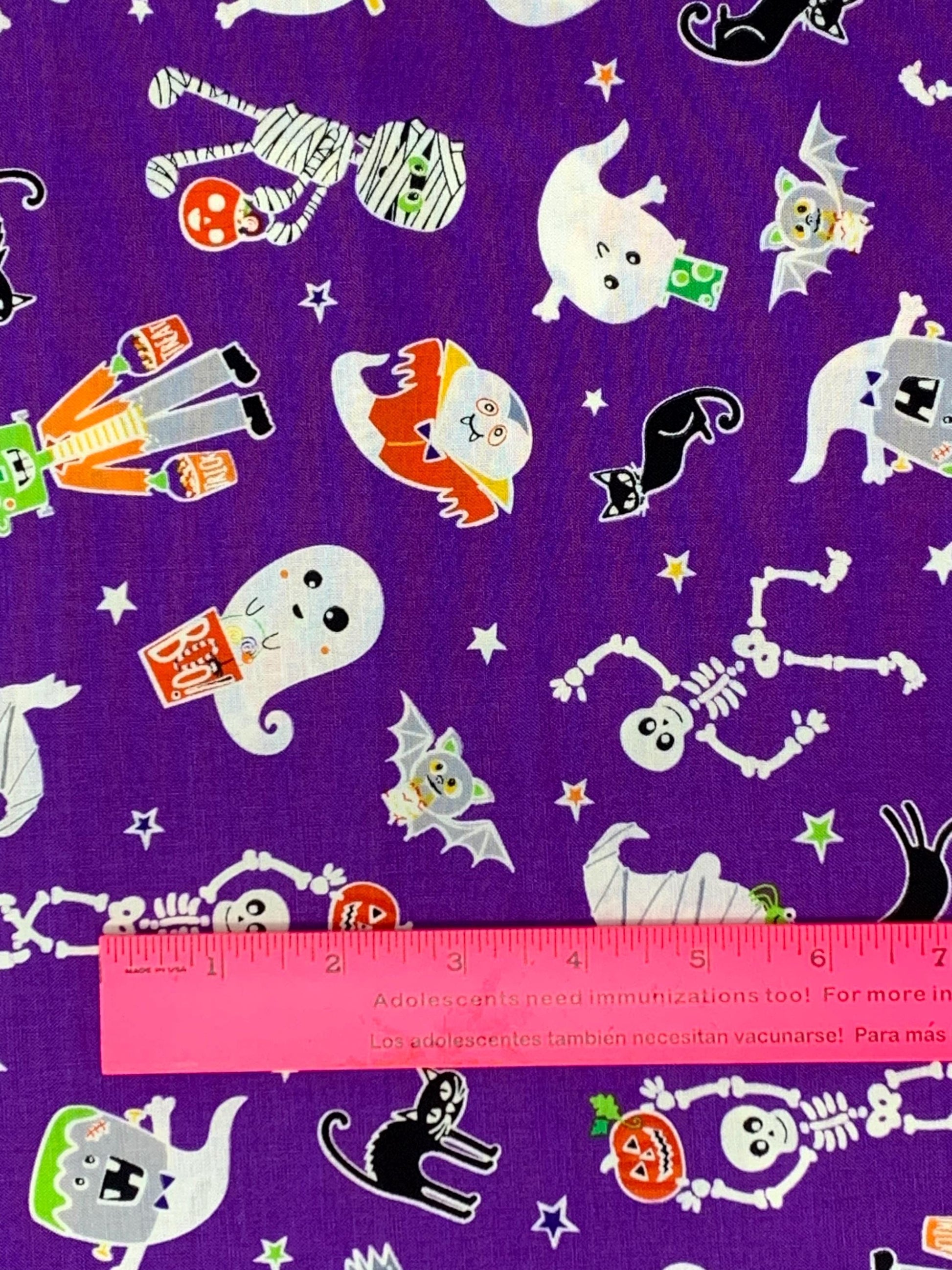 Halloween Fabric Yardage: Monster Mash, Glow in the Dark - Benartex