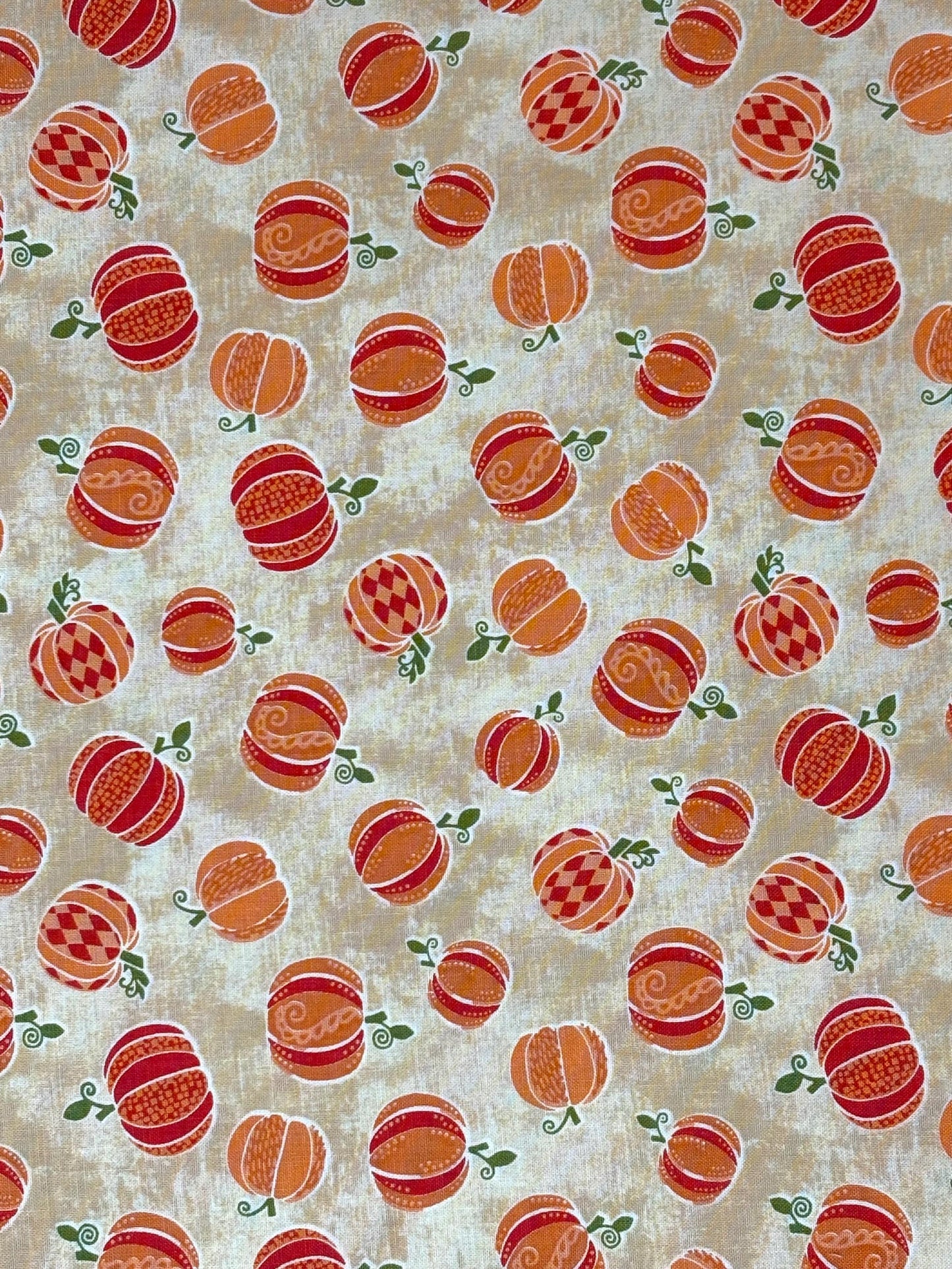 Pumpkin Yardage: Tan Hello Pumpkin Harvest, Benartex