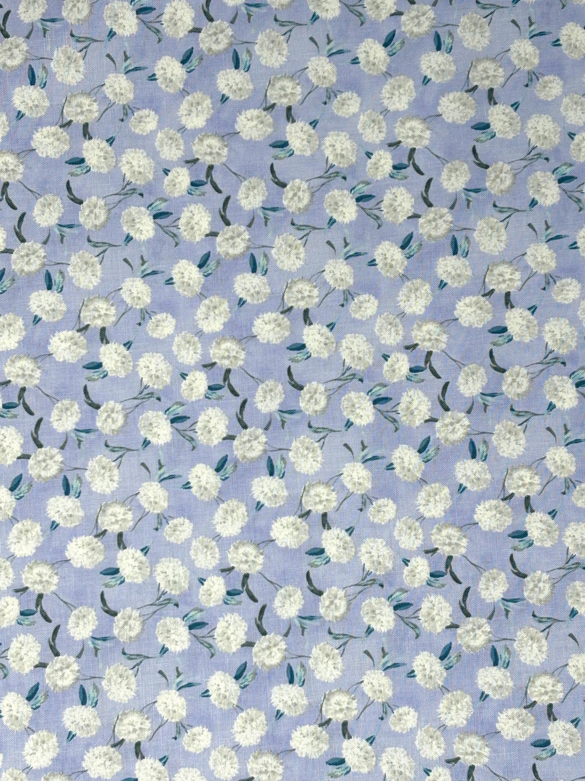 Small Floral Toss Yardage, Purple, White, Morning Blooms, Danhui Nai