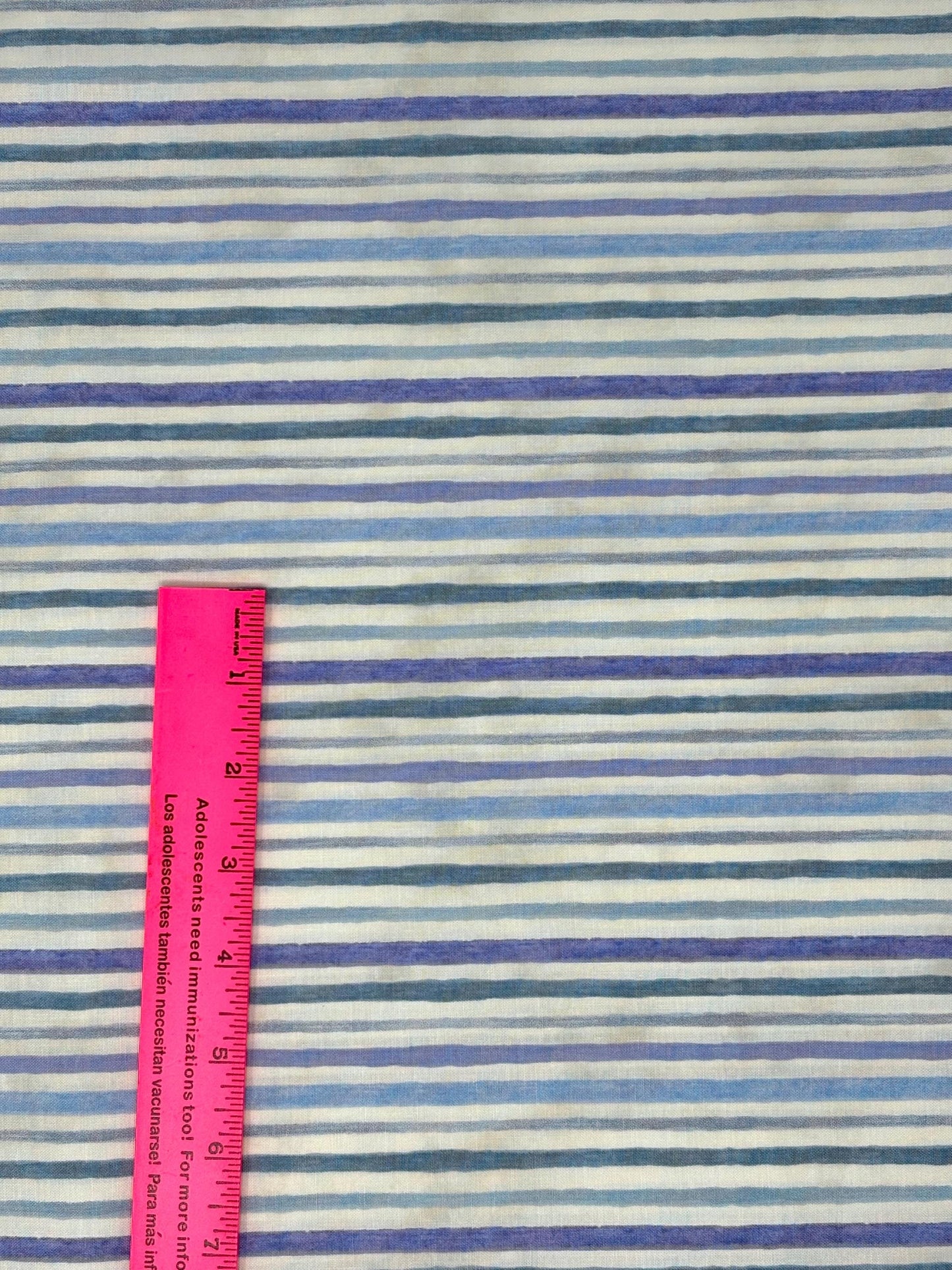 Cream Stripes, Purple, Blue, Yardage, Morning Blooms, Danhui Nai