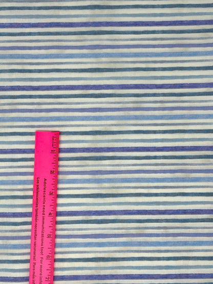 Cream Stripes, Purple, Blue, Yardage, Morning Blooms, Danhui Nai