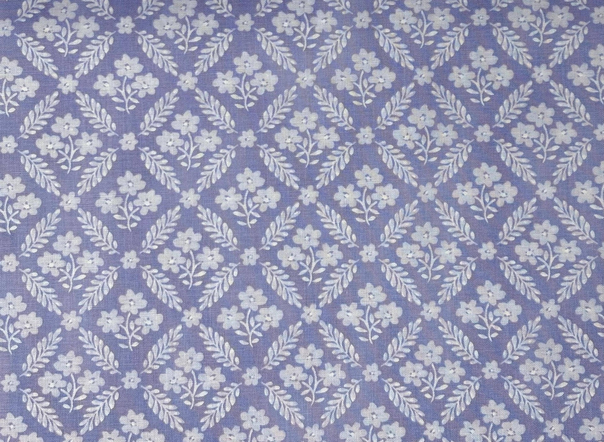 Purple Floral Tonal Grid Yardage, Purple, White, Morning Blooms, Danhui Nai