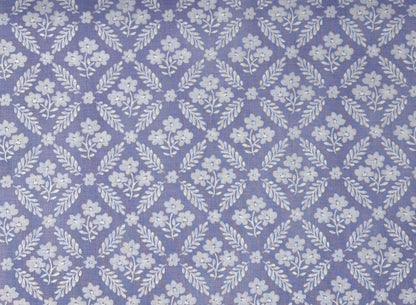 Purple Floral Tonal Grid Yardage, Purple, White, Morning Blooms, Danhui Nai