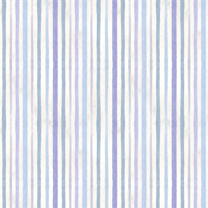 Cream Stripes, Purple, Blue, Yardage, Morning Blooms, Danhui Nai