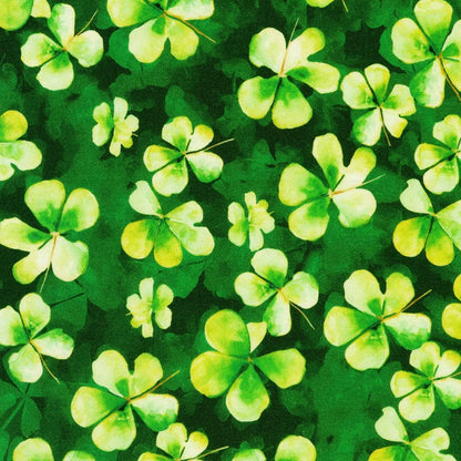 St. Patrick's Fabric, Lucky Clover, St. Patrick's Day yardage, Irish, Green, Robert Kaufman