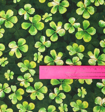 St. Patrick's Fabric, Lucky Clover, St. Patrick's Day yardage, Irish, Green, Robert Kaufman