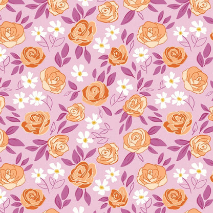 Floral Charm Squares, Homage, Pink, Orange, Green, Riley Blake, 10 inch squares