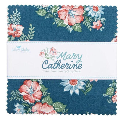 Floral Fabric Squares: Mary Catherine 5-inch Charm Pack